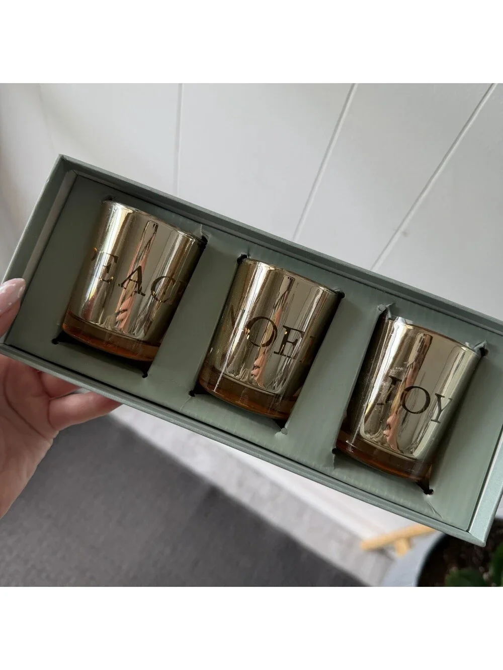 Restoration Hardware Candle Holder Set of 3 Tea Light Gold Holiday New!